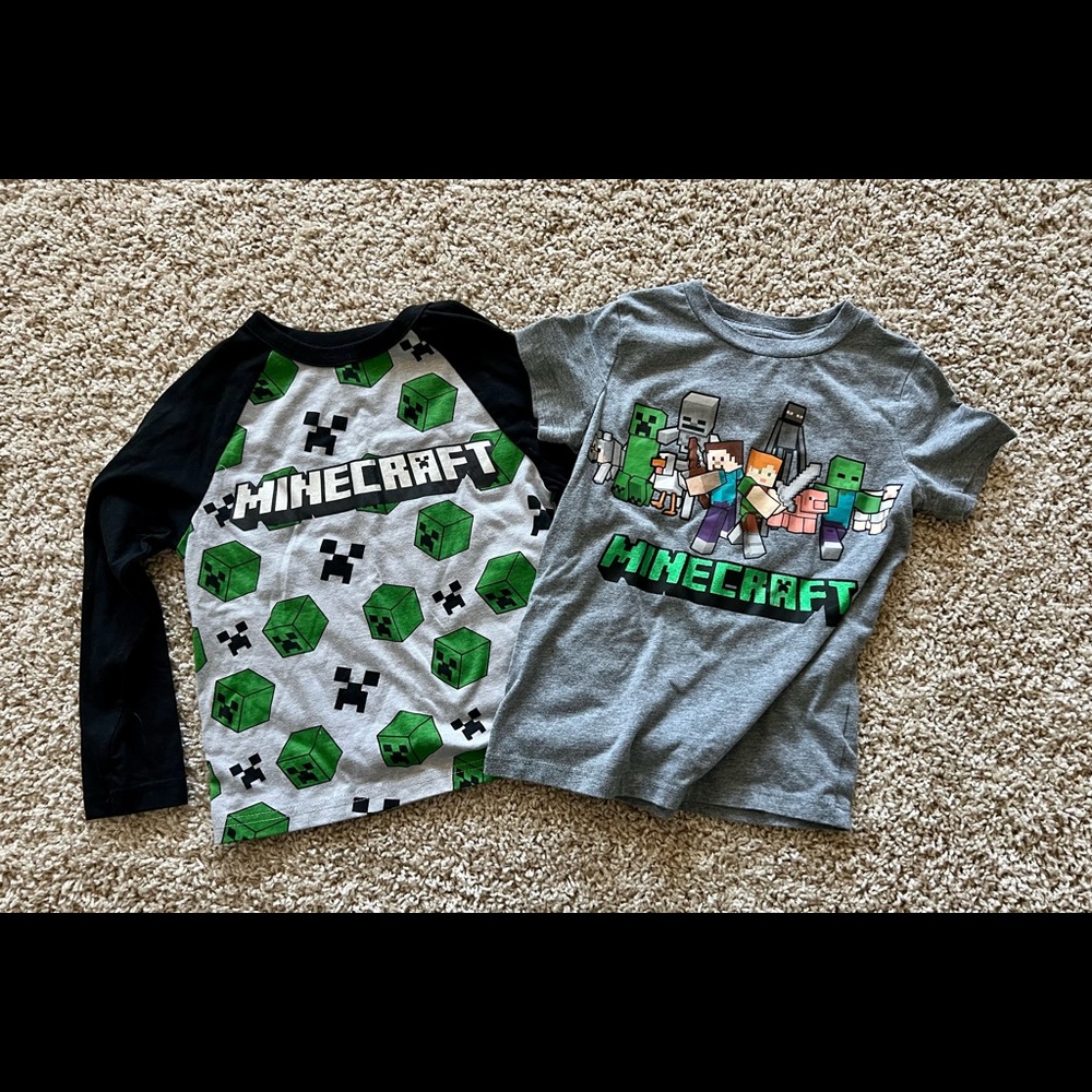 Minecraft Boys 2 shirt bundle XS